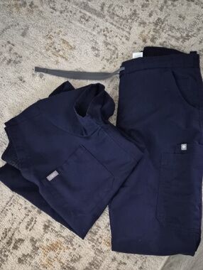 Navy Blue Figs Medical Scrub Set